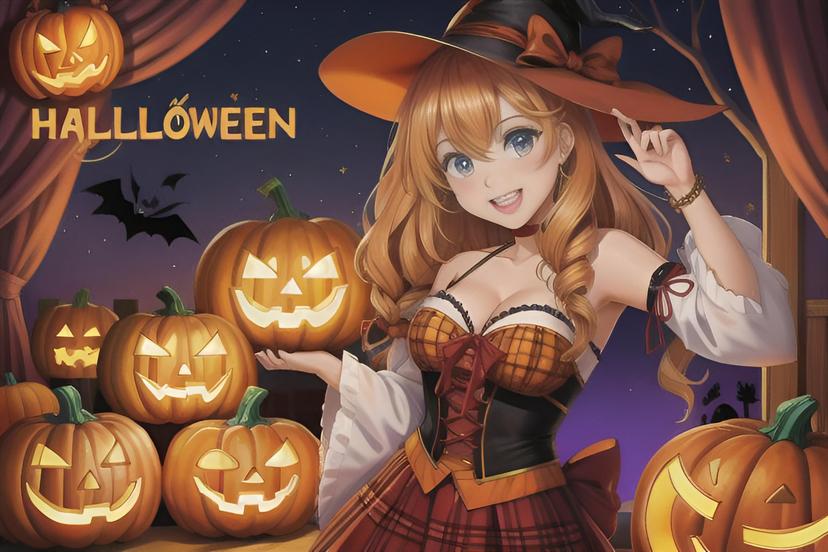 happy Halloween ， grils， pumpkin