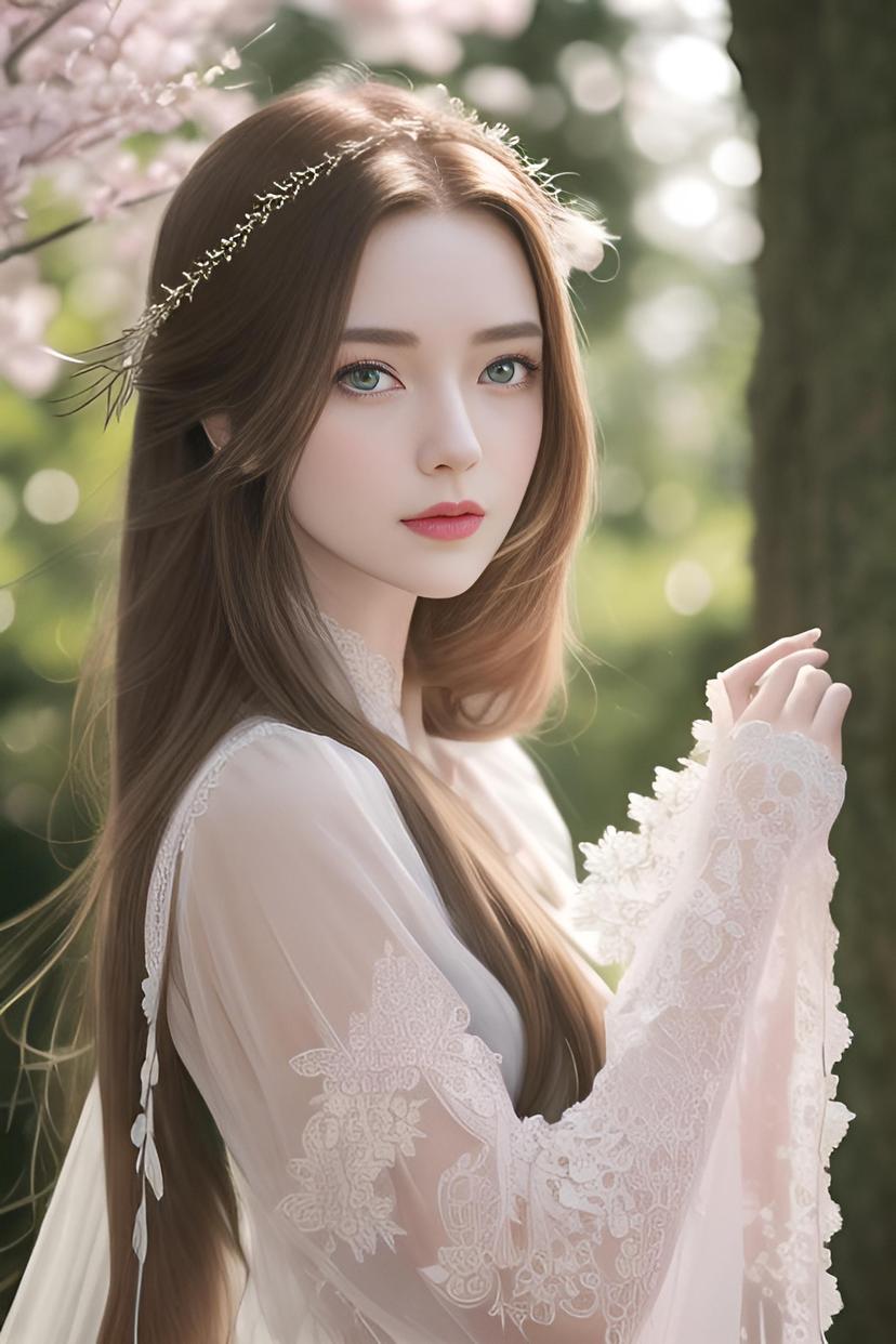 8k beautiful 1girl with long red long hair, H. R. Giger style, intricate, elegant, highly detailed, green eyes, majestic, digital photography, (masterpiece, sidelighting, finely detailed beautiful green eyes: 1.0), hdr,  blurry, blurry_background, blurry_foreground, branch, cherry_blossoms, depth_of_field, looking_at_viewer, motion_blur, photo_\(medium\), photo_background, solo, tree, vibrant details, luxurious, absurdres, incredibly absurdres, white stocking, (realistic, photo-realistic:1), finely detail, best quality, lace, hyperrealistic, anatomical, facial muscles, extremely detailed CG unity 8k wallpaper, octane render, elegant, depth_of_field, blue butterfly, looking_at_viewer, extremely detailed